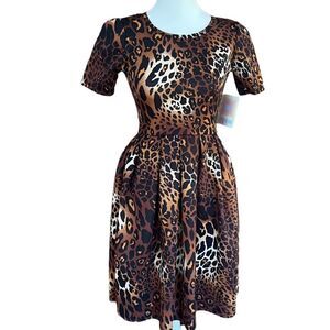 New with tags LuLaRoe Amelia animal print dress, size XS